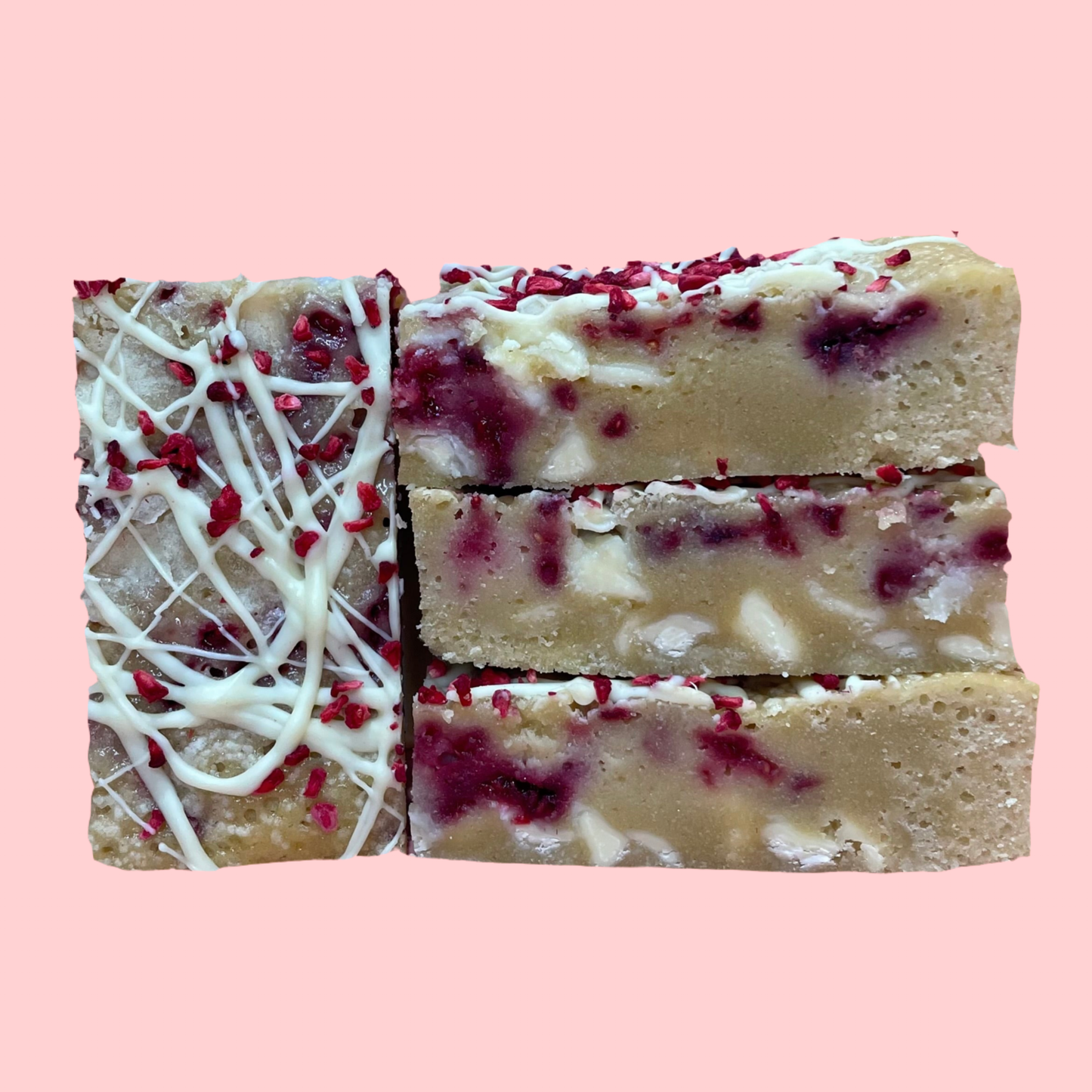 Raspberry & White Chocolate Blondie