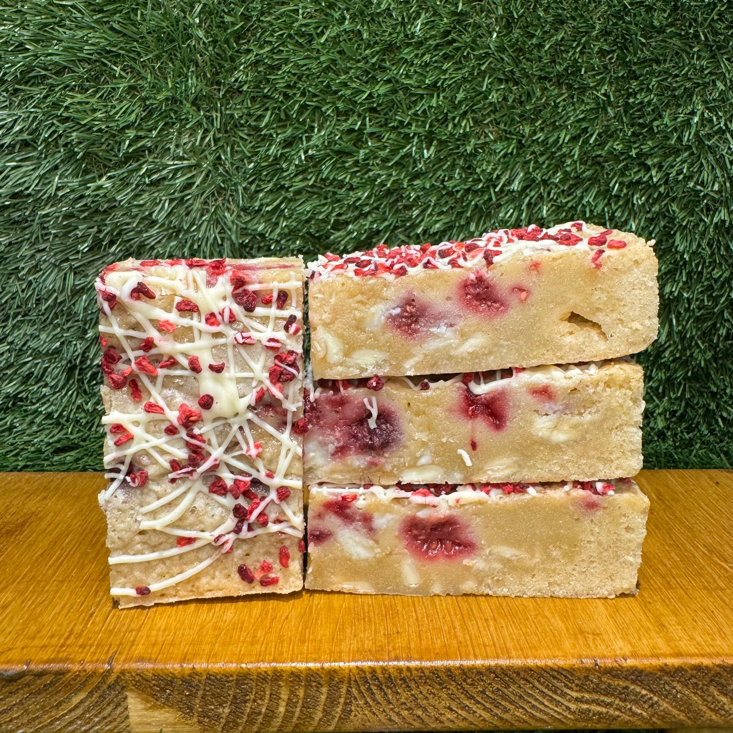 Raspberry & White Chocolate Blondie