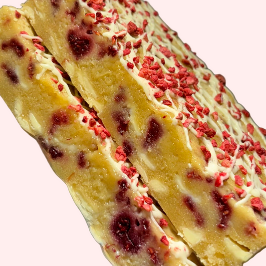 Raspberry & White Chocolate Blondie
